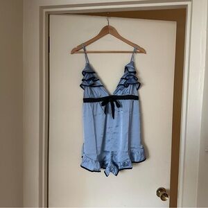 NEW Urban Outfitters Light Blue Ruffled Romper